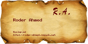 Roder Ahmed névjegykártya